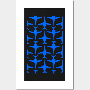 Rockwell B-1 Lancer - Blue & Black Pattern Unswept Design Posters and Art